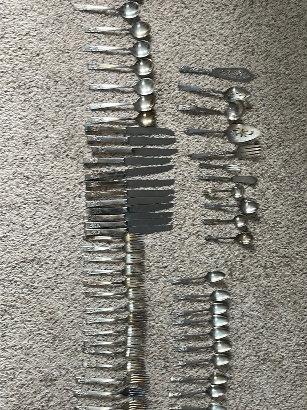 Vintage Silver Plated Flatware Set - Mixed Serving Pieces